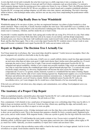 Stone Chip to Safe Trip: Rock Chip Repair Fayetteville NC Journey