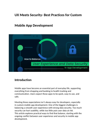 How to Balance UX and Data Security in Modern Mobile Apps