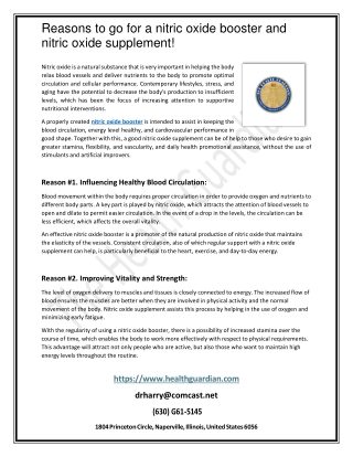 Reasons to go for a nitric oxide booster and nitric oxide supplement!