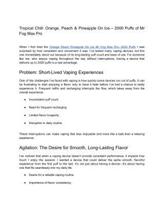 Orange Peach Pineapple On Ice Mr Fog Max Pro- 2000 Puffs