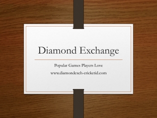 Diamond Exchange Platform Overview Presentation