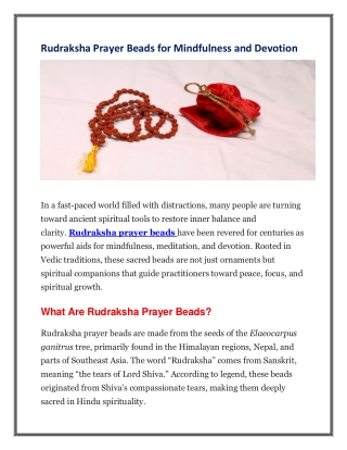 Rudraksha Prayer Beads for Mindfulness and Devotion