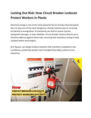 Locking Out Risk_ How Circuit Breaker Lockouts Protect Workers in Plants