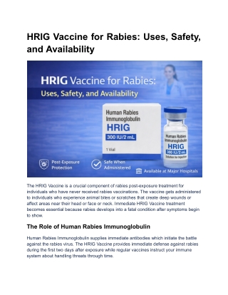HRIG Vaccine for Rabies: Uses, Safety, and Availability