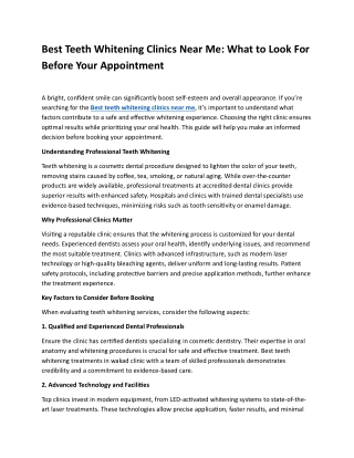 Best Teeth Whitening Clinics Near Me