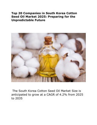 Top 20 Companies in South Korea Cotton Seed Oil Market 2025 (1)