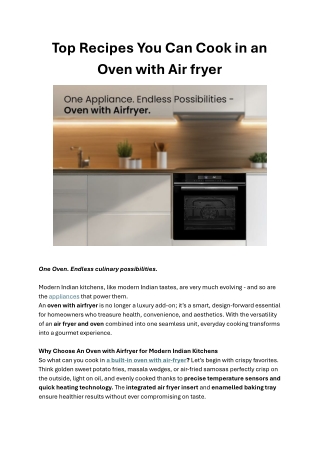 Built In Oven with Air Fryer for Everyday Recipes