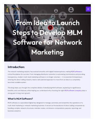 From Idea to Launch Steps to Develop MLM Software for Network Marketing