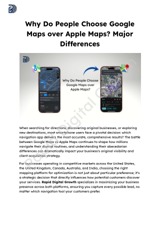 Why Do People Choose Google Maps over Apple Maps? Major Differences