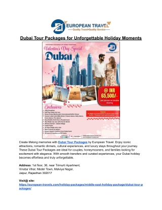 Dubai valentine's day packages