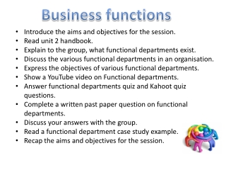 Introduce the aims and objectives for the session. Read unit 2 handbook.