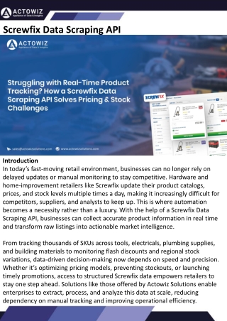 Screwfix Data Scraping API