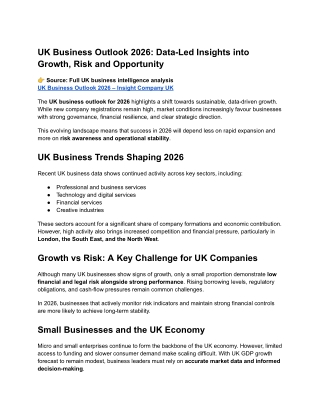 UK Business Outlook 2026 Data-Led Insights into Growth, Risk and Opportunity