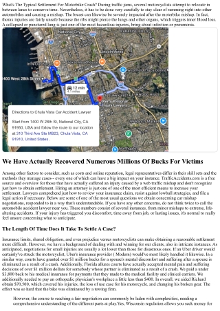 Average Quantity Settlement For Motorcycle Crashes