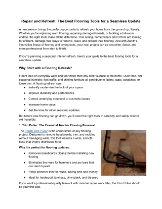 Repair and Refresh_ The Best Flooring Tools for a Seamless Update - ZenithbyDanco