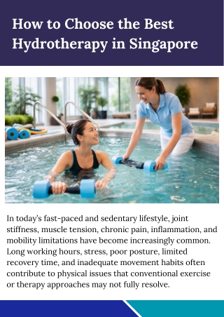 How to Choose the Best Hydrotherapy in Singapore