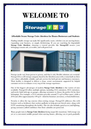 Local Storage Units Aberdeen with Advanced Security