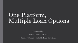 One Platform, Multiple Loan Options