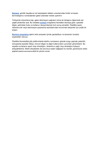 Numara Sorgulama Rehberi – Bilinmeyen Numaraları Öğrenin