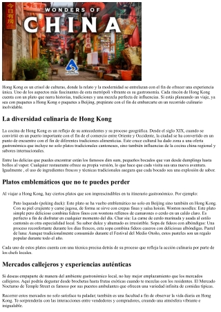 Los sabores globales se hallan dentro de Hong kong, ven para probarlos.