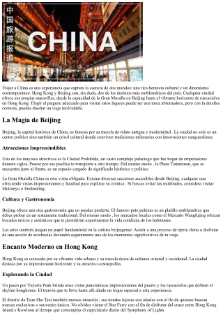 La Libro Definitiva sobre Paquetes a Ciudad de Hong Kong y Pekín