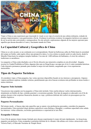 Los Mejores Paquetes Turísticos a China  a fin de Tu Próxima Aventura