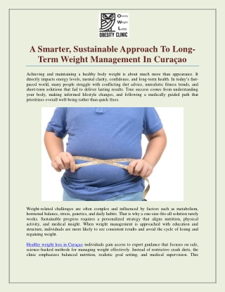 A Smarter, Sustainable Approach To Long-Term Weight Management In Curaçao
