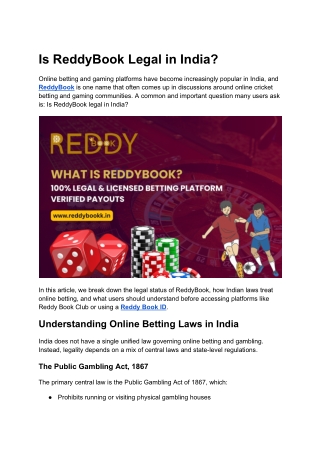 Is ReddyBook Legal in India?