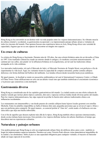 El territorio hongkonés: el destino favorito de los viajeros de América Latina