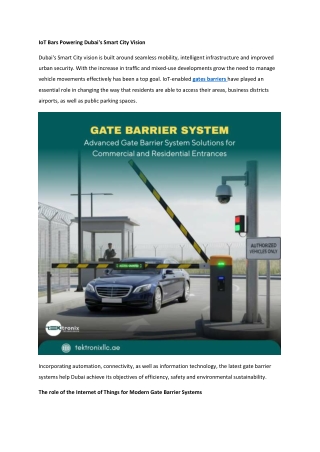 IoT Bars Powering Dubai's Smart City Vision