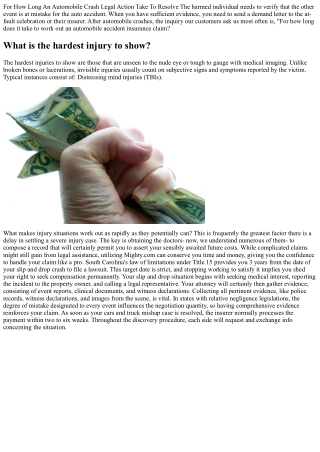 How Much Time Does A Cars And Truck Crash Settlement Truly Take?