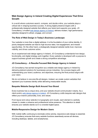 Web Design Agency in Ireland Creating Digital Experiences That Drive Growth