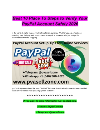 Best 10 Place To Steps to Verify Your PayPal Account Safely 2026