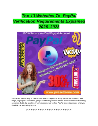 Top 13 Websites To  PayPal Verification Requirements Explained 2026–2028