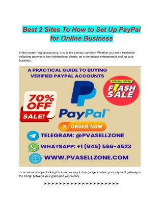 Best 2 Sites To How to Set Up PayPal for Online Business