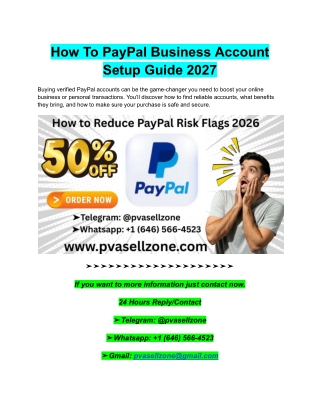 How To PayPal Business Account Setup Guide 2027