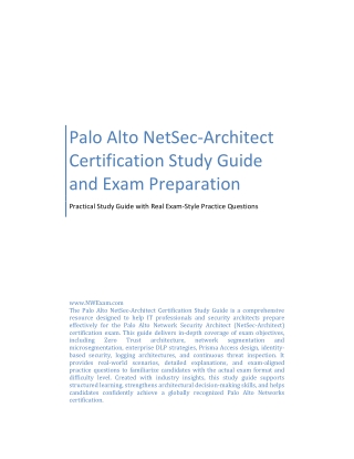Palo Alto NetSec-Architect Certification Study Guide and Exam Preparation