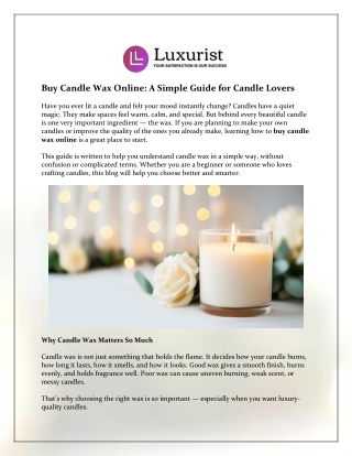 Premium Guide: How to Buy Candle Wax Online for Luxury Making