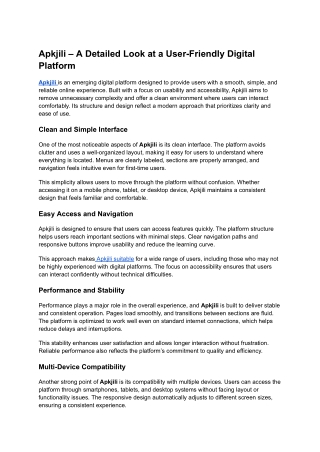 Apkjili – A Detailed Look at a User-Friendly Digital Platform
