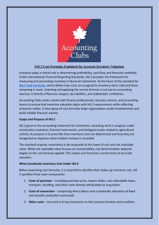 IAS 2 Cost Formulas Explained for Accurate Inventory Valuation