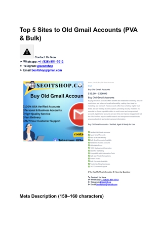 Top 5 Sites to Buy Old Gmail Accounts (PVA & Bulk) (3)