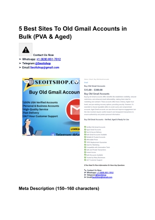 5 Best Sites To Buy Old Gmail Accounts in Bulk (PVA &amp (3)