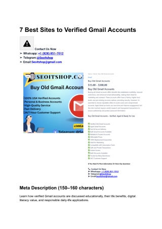 7 Best Sites to Buy Verified Gmail Accounts (Aged or New)