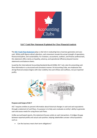 IAS 7 Cash Flow Statement Explained for Clear Financial Analysis