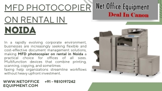 Smart Workplace Solutions with MFD Photocopier on Rental in Noida