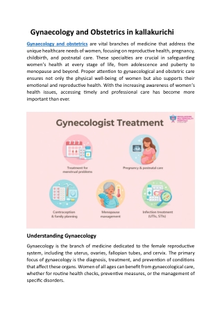 Gynaecology and Obstetrics in kallakurichi