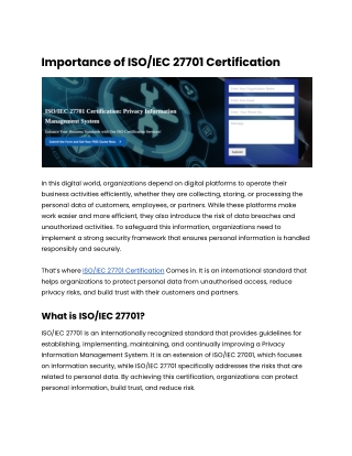 Importance of ISO_IEC 27701 Certification