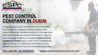 Professional Guide to Top Pest Control Company in Dubai for Comprehensive Urban Protection
