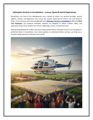 Helicopter Services in Kurukshetra
