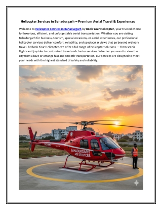 Helicopter Services in Bahadurgarh